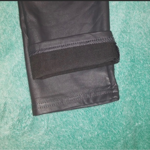 High Waist Faux Leather Tummy Control Leggings - Picture 2 of 4
